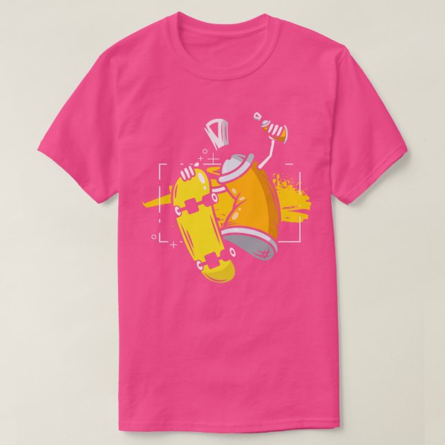 Skateboarding Graffiti Spray Cannister T-Shirt (Design Front)