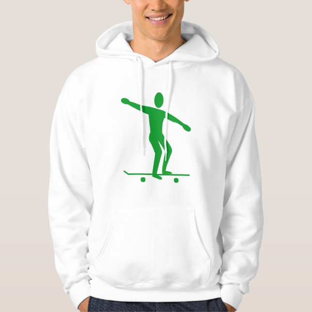 Skateboarding - Grass Green Hoodie (Front)