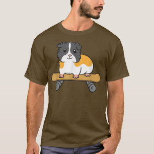 Skateboarding Guinea Pig Cute Skater Guinea Pig T-Shirt