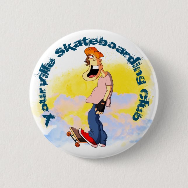Skateboarding Guy  6 Cm Round Badge (Front)