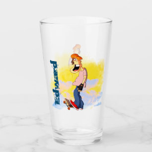 Skateboarding Guy Glass