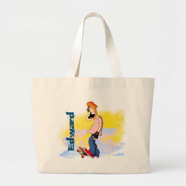 Skateboarding Guy  Large Tote Bag (Front)