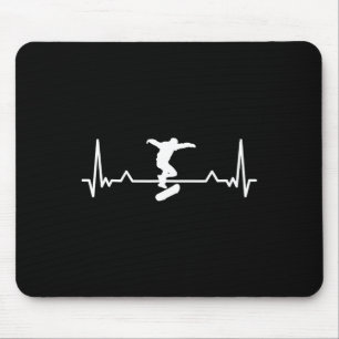 Skateboarding Heartbeat Line Funny Gift Mouse Mat