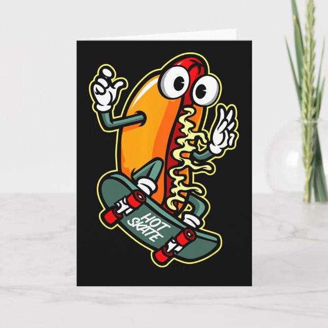 Skateboarding Hot Dog  Card (Front)