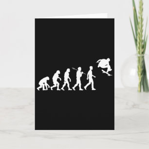 Skateboarding Humanity Evolved To Jump High Fun Sk Card
