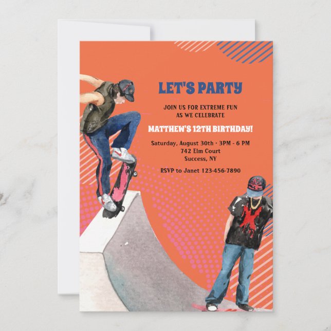 Skateboarding Invitation (Front)