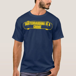 skateboarding is a crime classic Pin Buttons T-Shirt