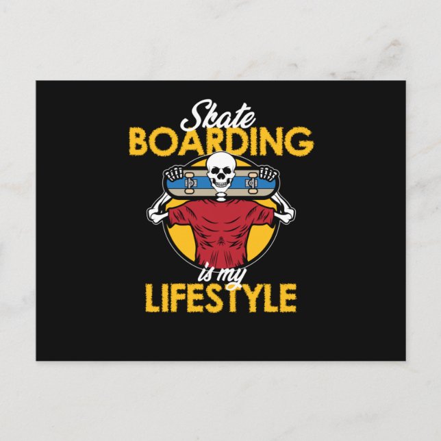Skateboarding Is Lifestyle Skateboarder Skateboard Invitation Postcard (Front)