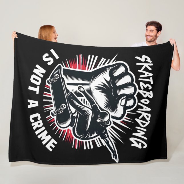 Skateboarding is Not A Crime Fleece Blanket (In Situ)