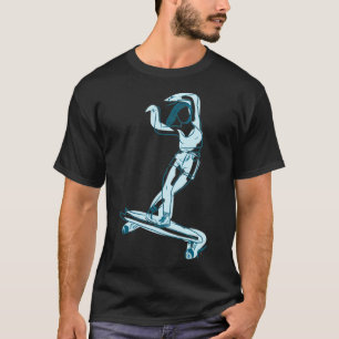 Skateboarding longboard woman minimalist design tr T-Shirt