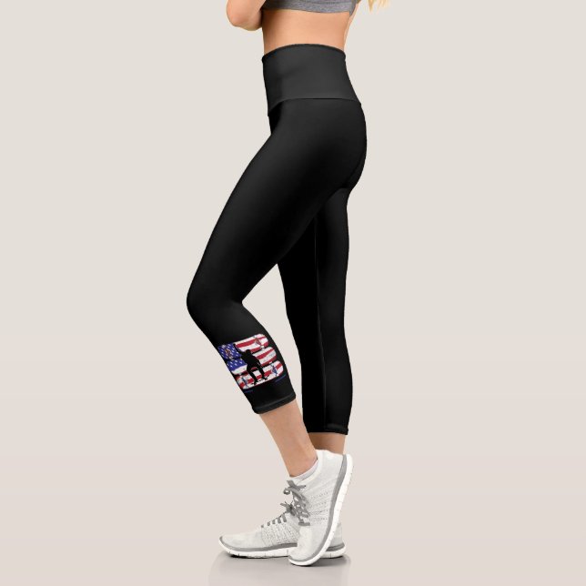 Skateboarding Men - USA American Flag Capri Leggings (Left)