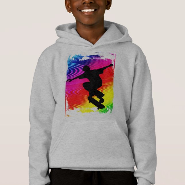 Skateboarding on Rainbow Grunge (Front)