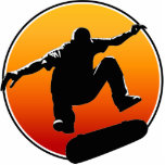 Skateboarding ornament photo sculpture decoration<br><div class="desc">Cool skateboarder silhouette looks great on an ornament to hang on the Christmas tree,  or anywhere in your room!</div>