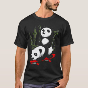 Skateboarding Panda Bear Wild Funny Panda Skateboa T-Shirt