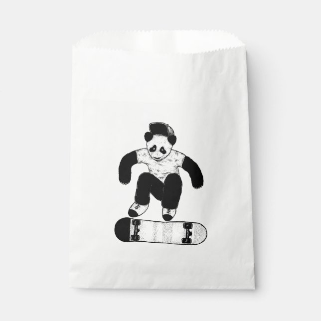 Skateboarding Panda Favour Bags (Front)