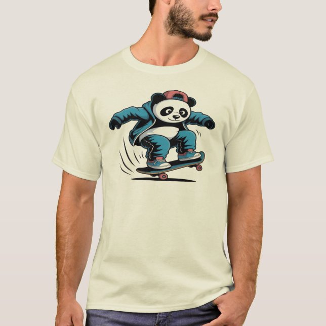 Skateboarding Panda T-Shirt (Front)