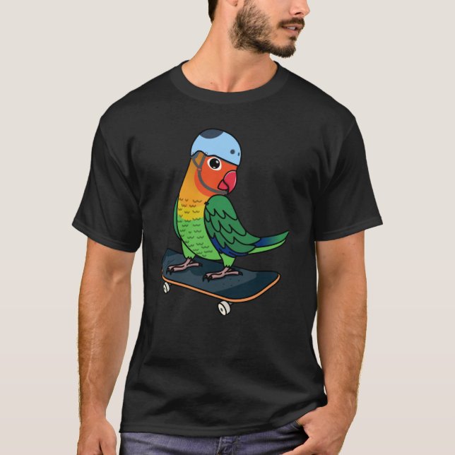 Skateboarding Parrot I Fischers Lovebird T-Shirt (Front)
