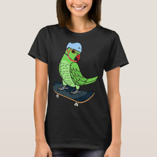 Skateboarding Parrot I Green Indian Ringneck T-Shirt