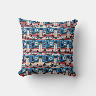 Skateboarding Patriotic USA Skateboarder Cushion