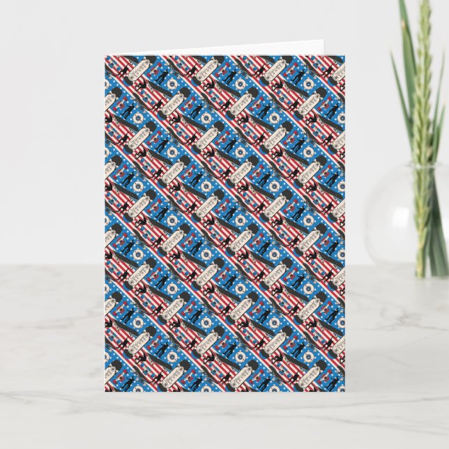 Skateboarding Patriotic USA Skateboarder Holiday Card (Front)