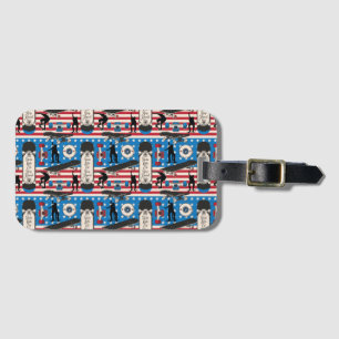 Skateboarding Patriotic USA Skateboarder Luggage Tag