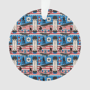 Skateboarding Patriotic USA Skateboarder Ornament