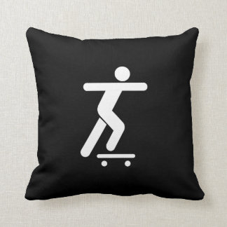 Skateboarding Pictogram Throw Pillow