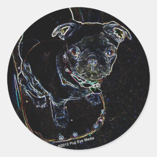 Skateboarding Pug Stickers
