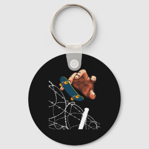 Skateboarding Rbed-wire Skateboarder Fingerboardin Key Ring