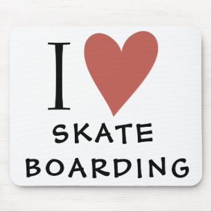 Skateboarding Red Heart Mouse Mat