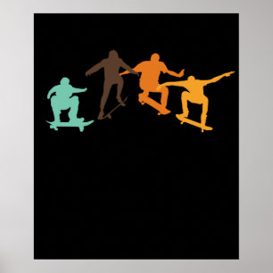 Skateboarding Retro Skateboarder Skateboard Skater Poster