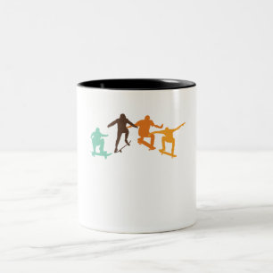 Skateboarding Retro Skateboarder Skateboard Skater Two-Tone Coffee Mug