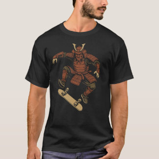 Skateboarding Samurai – Urban Streetwear Design T-Shirt