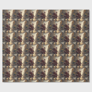 Skateboarding Santa Wrapping Paper