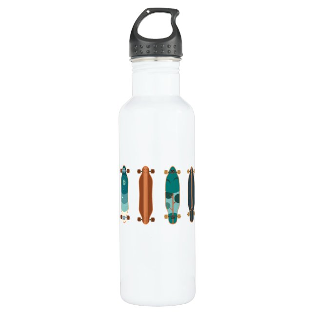 Skateboarding Set Skater Skateboard Gift 710 Ml Water Bottle (Front)