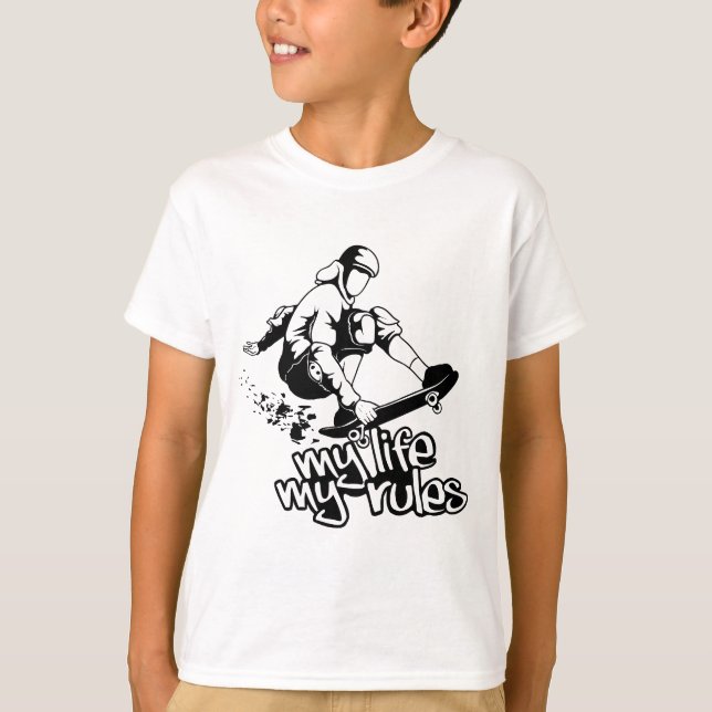 Skateboarding shirt - choose style, colour (Front)