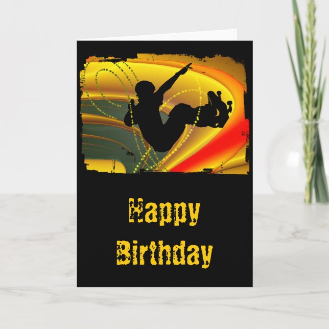Skateboarding Silhouette in the Bowl Card (Front)