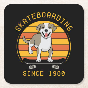 Skateboarding Since 1980 Square Paper Coaster