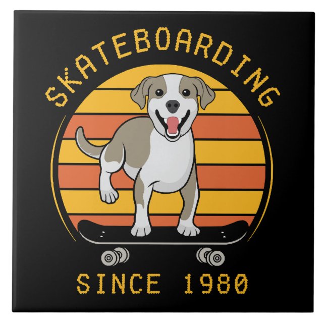 Skateboarding Since 1980 Tile (Front)