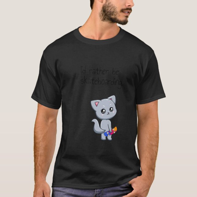 Skateboarding Skateboard Cat Go Skateboarding 1 T-Shirt (Front)