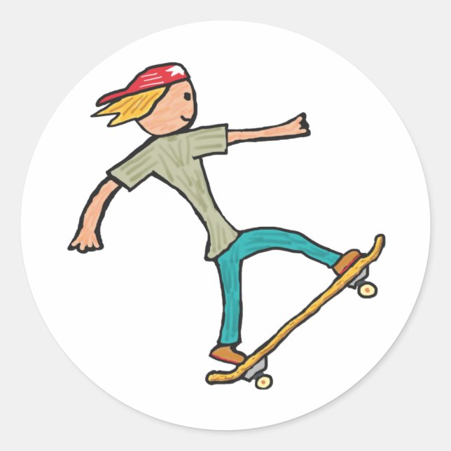 Skateboarding Skateboard Classic Round Sticker (Front)
