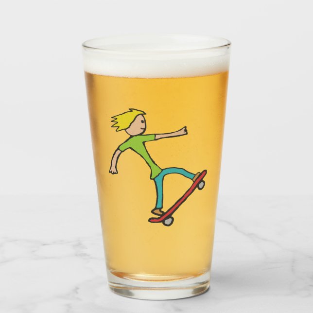 Skateboarding Skateboard Glass (Front Filled)
