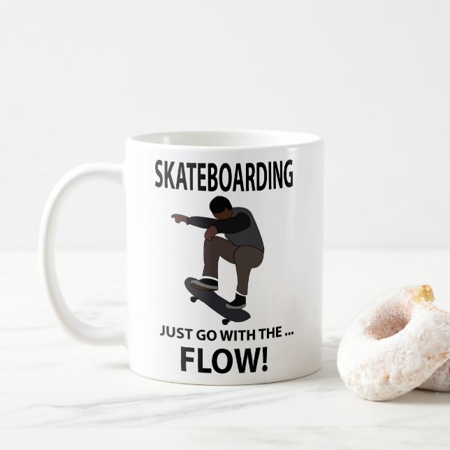 Skateboarding Skateboarder Coffee Mug (With Donut)