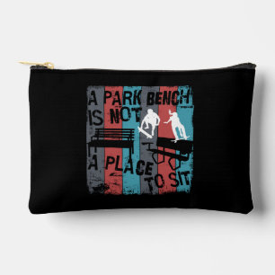 Skateboarding - Skateboarder Funny Park Bench Accessory Pouch