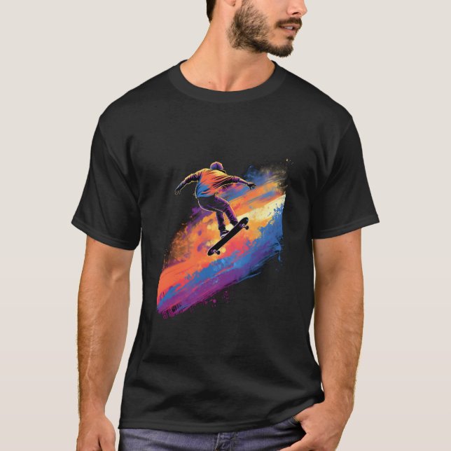 Skateboarding Skateboarder Halfpipe Jumg Skating P T-Shirt (Front)