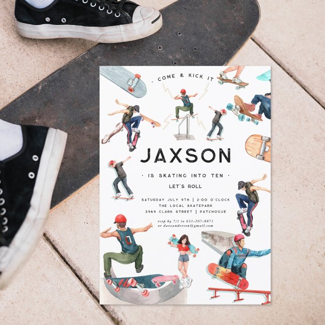 Skateboarding | Skater Birthday Party Invitation (Creator Uploaded)