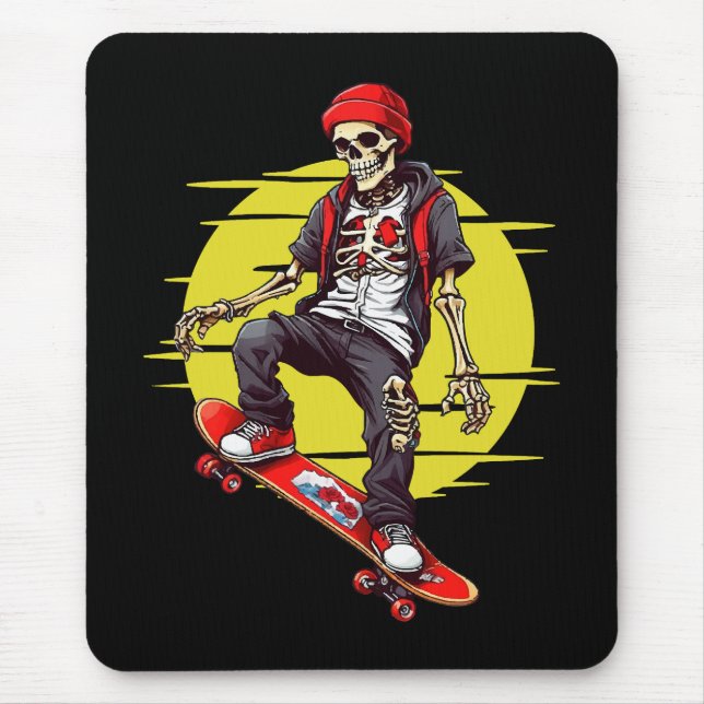 Skateboarding Skeleton Mouse Mat (Front)