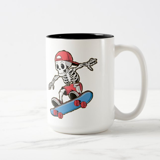 Skateboarding Skeleton Mug (Right)