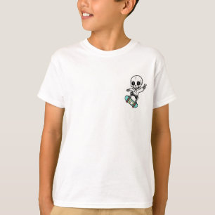 Skateboarding Skeleton Peace Sign Kids T-Shirt