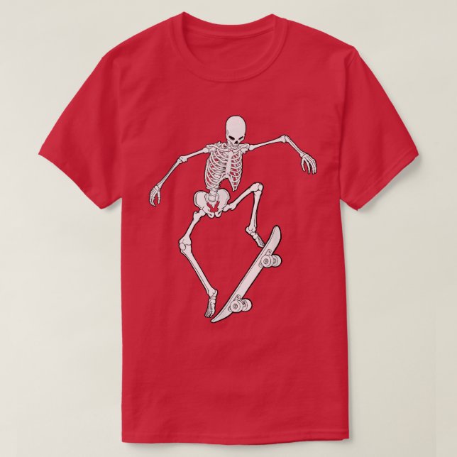 Skateboarding Skeleton Skateboard Graphic Funny Sk T-Shirt (Design Front)